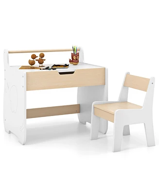 Kids Activity Table with Chairs, Storage Space, and Removable Tabletop