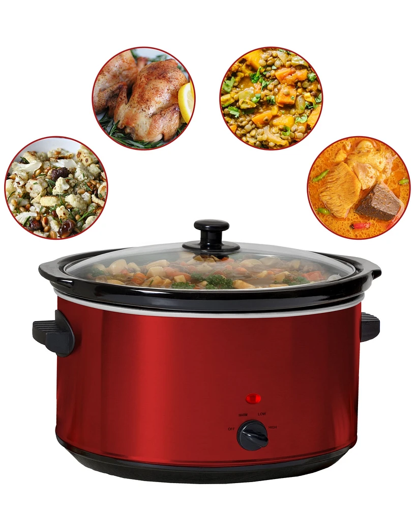Elite Cuisine 8.5 Quart Stainless Steel Slow Cooker