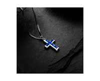 Vincero Men's Cross Pendant in 925 Sterling Silver with Rhodium Plating and Lobster Clasp