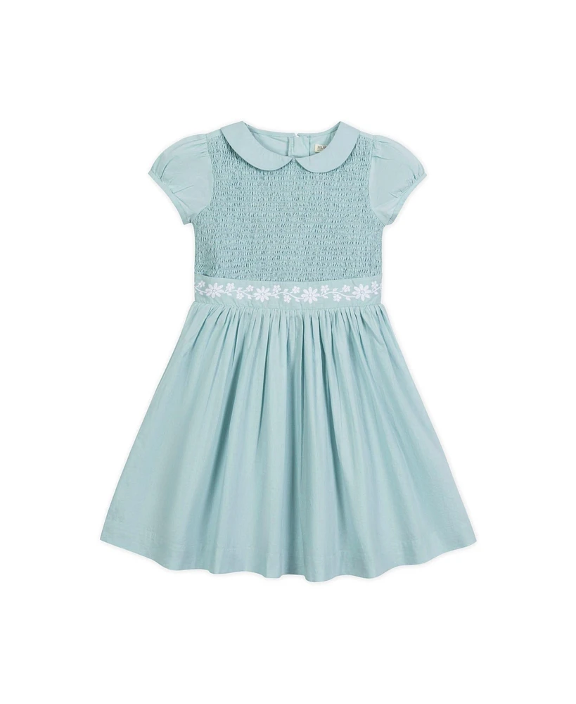 Hope & Henry Toddler Girls Puff Sleeve Smocked Party Dress with Peter Pan Collar