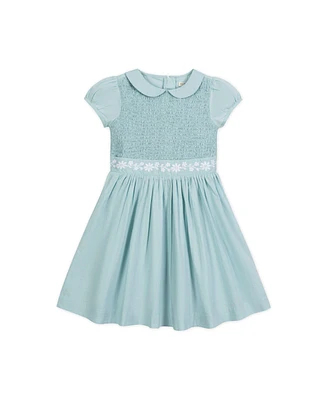 Hope & Henry Toddler Girls Puff Sleeve Smocked Party Dress with Peter Pan Collar