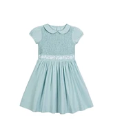 Hope & Henry Toddler Girls Puff Sleeve Smocked Party Dress with Peter Pan Collar