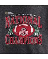 Fanatics Men's Charcoal Ohio State Buckeyes College Football Playoff 2024 National Champions Vintage Tri-Blend T-Shirt