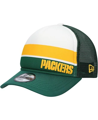New Era Preschool Green Green Bay Packers Sport Night Color Block 9FORTY A-Frame Trucker Adjustable Hat