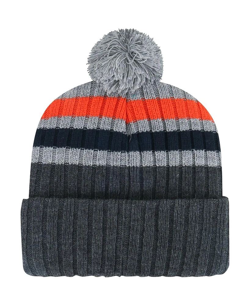 '47 Brand Men's Charcoal Syracuse Orange Stack Striped Cuffed Knit Hat with Pom