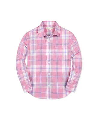 Hope & Henry Boys Linen Long Sleeve Button Down Shirt