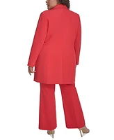 Dkny Plus Size Notch-Collar One-Button Long Topper