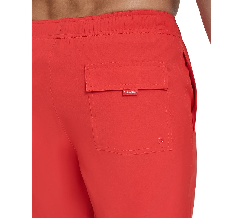 Calvin Klein Men's Core Euro Regular-Fit Quick-Dry 5" Swim Trunks with Compression Short Liner