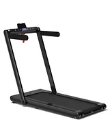 2-in-1 Folding Treadmill with Dual Led Display for Home and Office Use