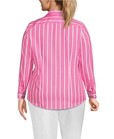 Lands' End Plus No Iron Button Front Shirt