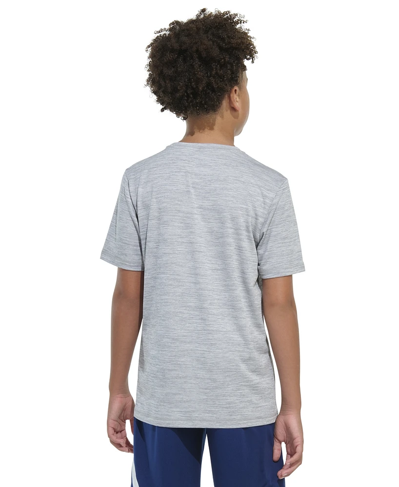 adidas Big Boys Football-Graphic Melange Crewneck T-Shirt