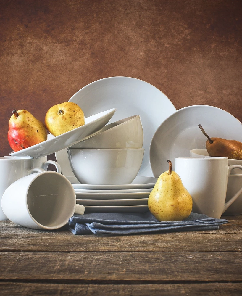 Tabletops Unlimited Adams Ash White 16 Pc. Dinnerware Set, Service for 4