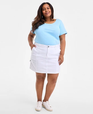 Style & Co Plus Comfort-Waist Cargo Skirt, Exclusively at Macy's