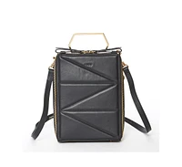 Susu Black Leather Backpack Purse for Women – Unique Convertible Medium Crossbody Bag with Top Handle