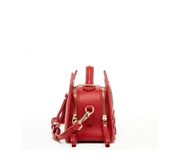 Susu Leather Cat Bag Red Crossbody Purse Women's Handbag with Top Handle and Adjustable Strap