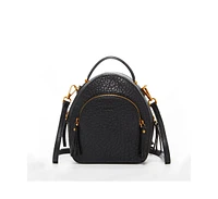 Susu Small Black Leather Backpack Purse for Women Convertible Crossbody Bag Women's Handbag