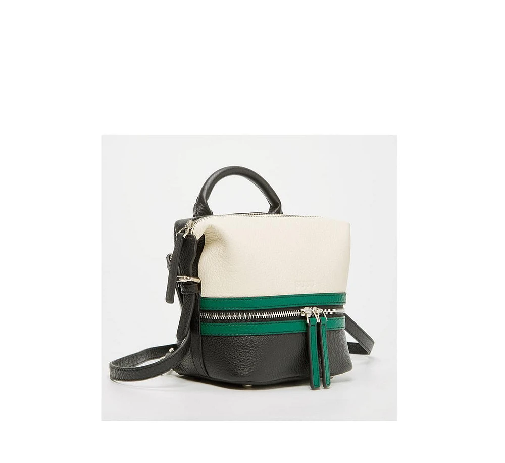 Susu Black Leather Backpack Purse for Women Convertible Crossbody Bag Medium Size Bag with Front and Back Pockets