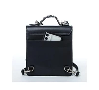 Susu Convertible Leather Backpack Purse Crossbody Bag with Embellishments and Top Handle Women's Handbag