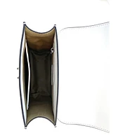Susu Convertible Leather Backpack Purse White Crossbody Bag with Embellishments and Top Handble Women's Handbag