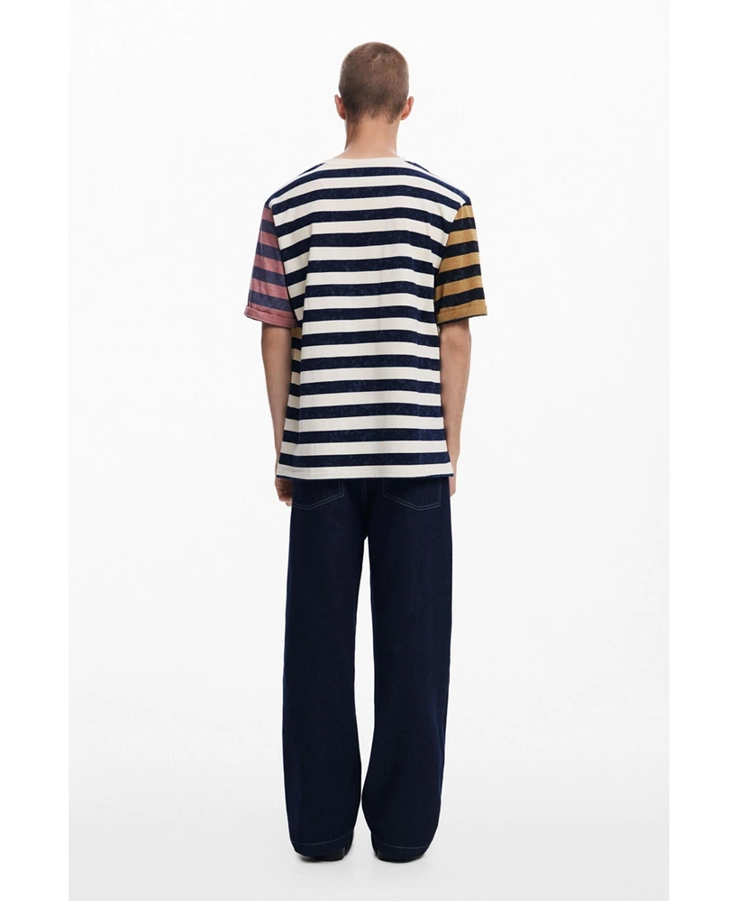 Desigual Men's Striped T-shirt with logo