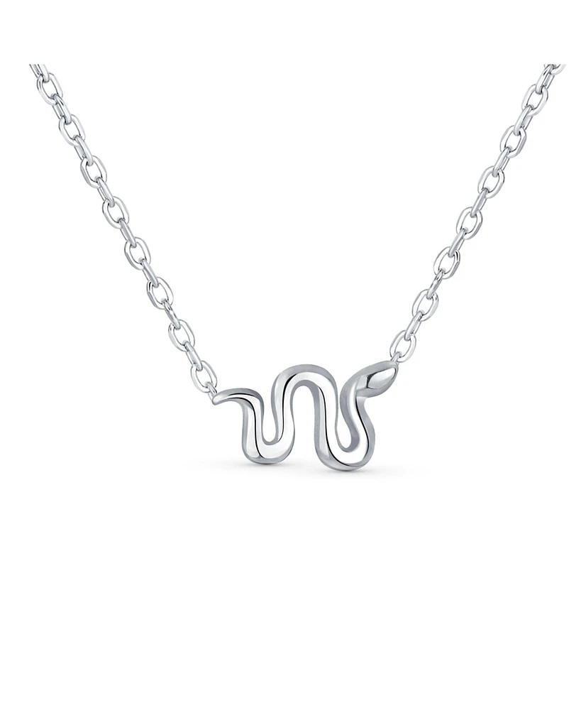 Bling Jewelry Garden Crawler Reptile Serpent Snake Pendant Necklace and Stud Earring Set