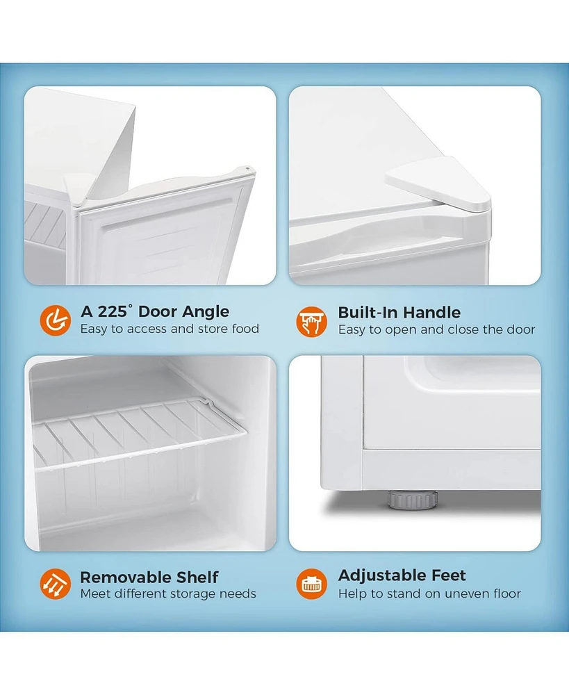 Kismile Mini Freezer,1.1 Cu.ft Upright Freezer with Reversible Single Door,Removable Shelves,Small Freezer with Adjustable Thermostat for Home/Kitchen