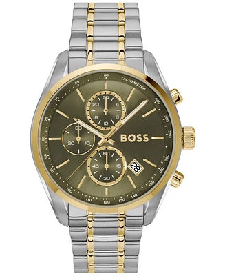 Hugo Boss Men's Grand Prix 44 Quartz Chronograph Two-Tone Stainless-Steel Watch, 44.50mm
