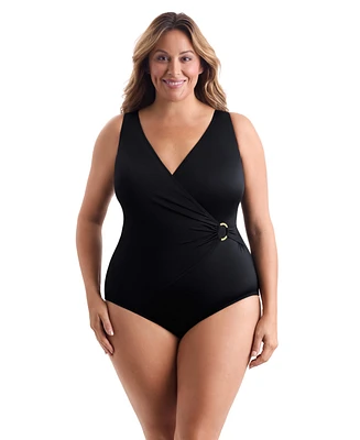 Longitude by Mimi Flamingo Women's Solitude O Ring Surplice One Piece Swimsuit