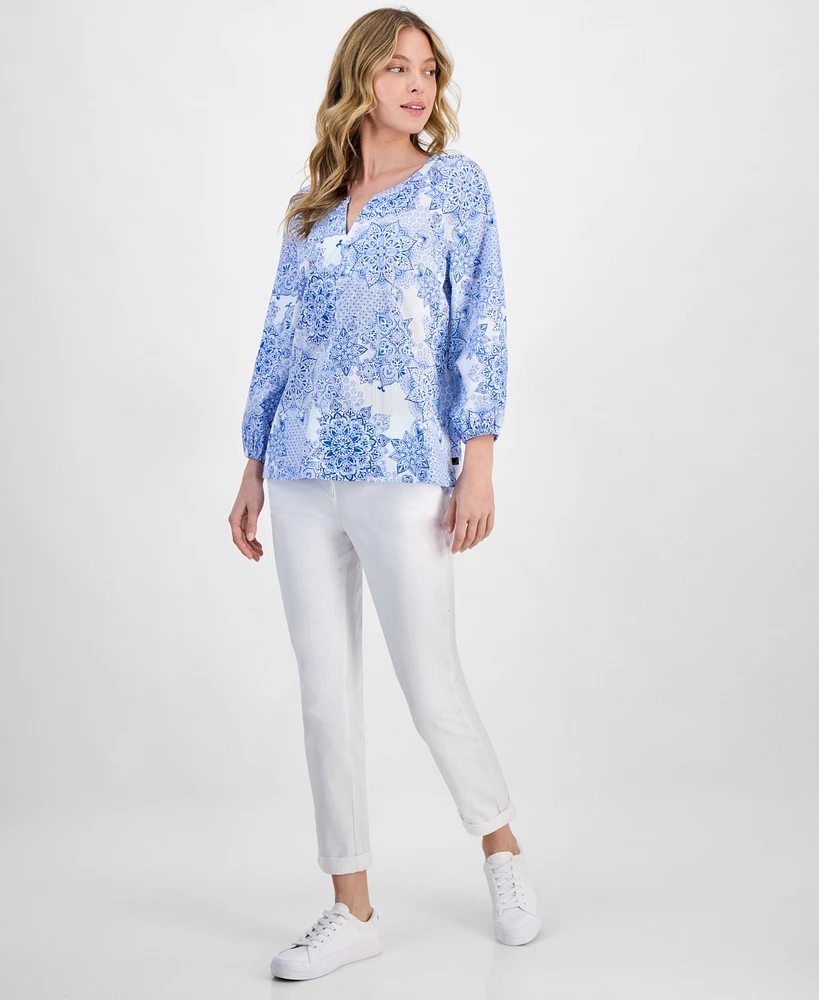 Nautica Jeans Women's Printed Cotton Top