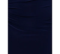 Betsy & Adam Plus Size Embellished Asymmetric Gown