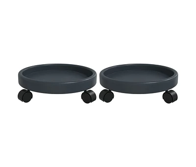 Plant Trolleys with Wheels 2 pcs Gray Diameter 13.4" 77.2 lb