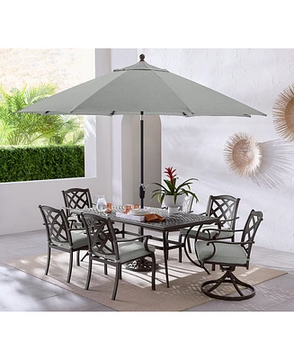 Wythburn Outdoor Dining 7pc Set (72"x38" Table & 4 Lattice Chairs 2 Swivel Chairs), Created for Macy's
