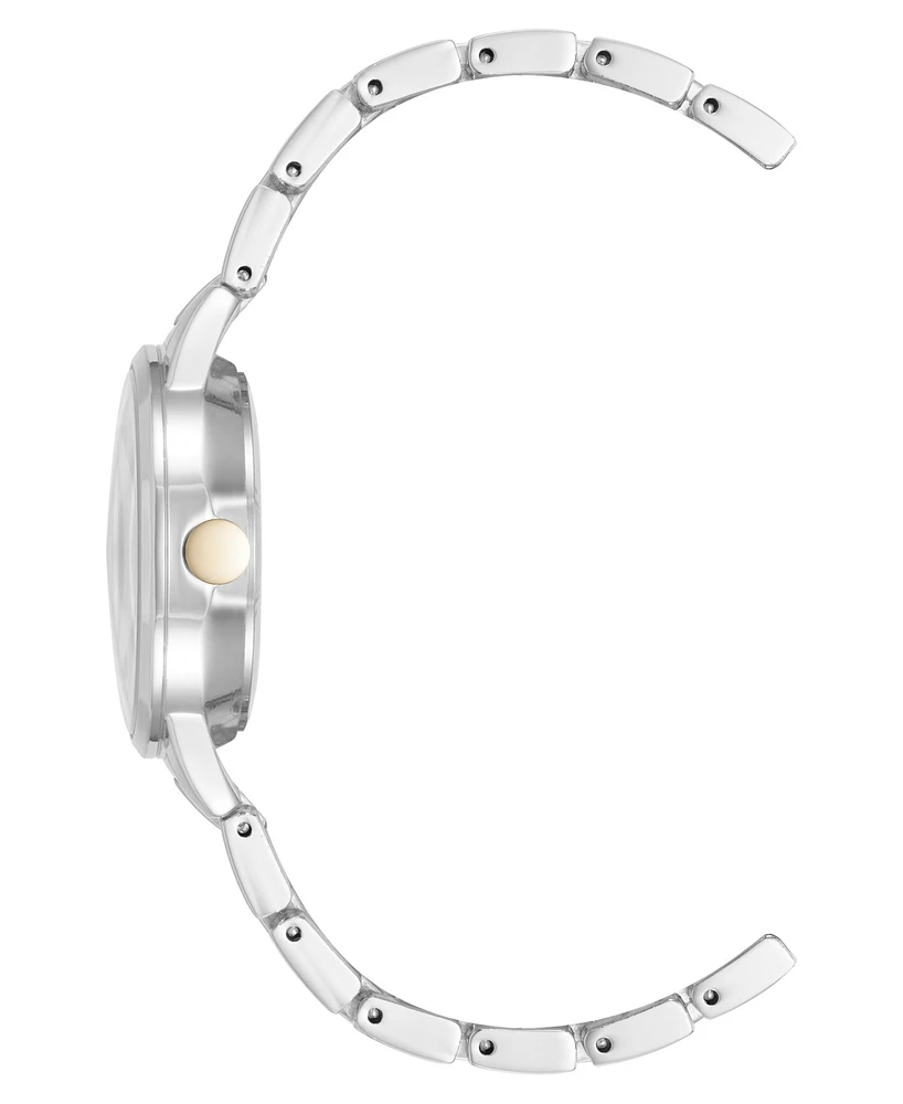 Nine West Women's Quartz Silver and Two-Tone Metal Alloy Bracelet Watch, 33mm