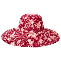 Brunna.co Kusuma Chinoiserie Batik Hat In Maroon Red