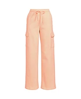 Lands' End Women's Serious Sweats High Rise Wide Leg Cargo Pant