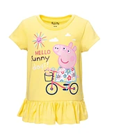 Peppa Pig Toddler Girls Peplum T-Shirt and Shorts Outfit Set