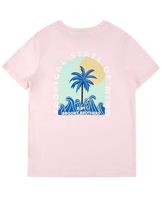 B By Brooks Brothers Big Boys Tropical Graphic T-Shirt