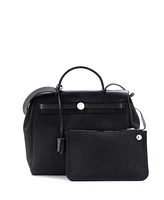 Pre-Owned Hermes Herbag Zip Leather and Toile