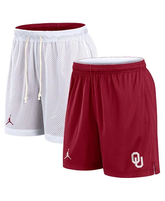 Jordan Men's White/Crimson Oklahoma Sooners Primetime Reversible Shorts