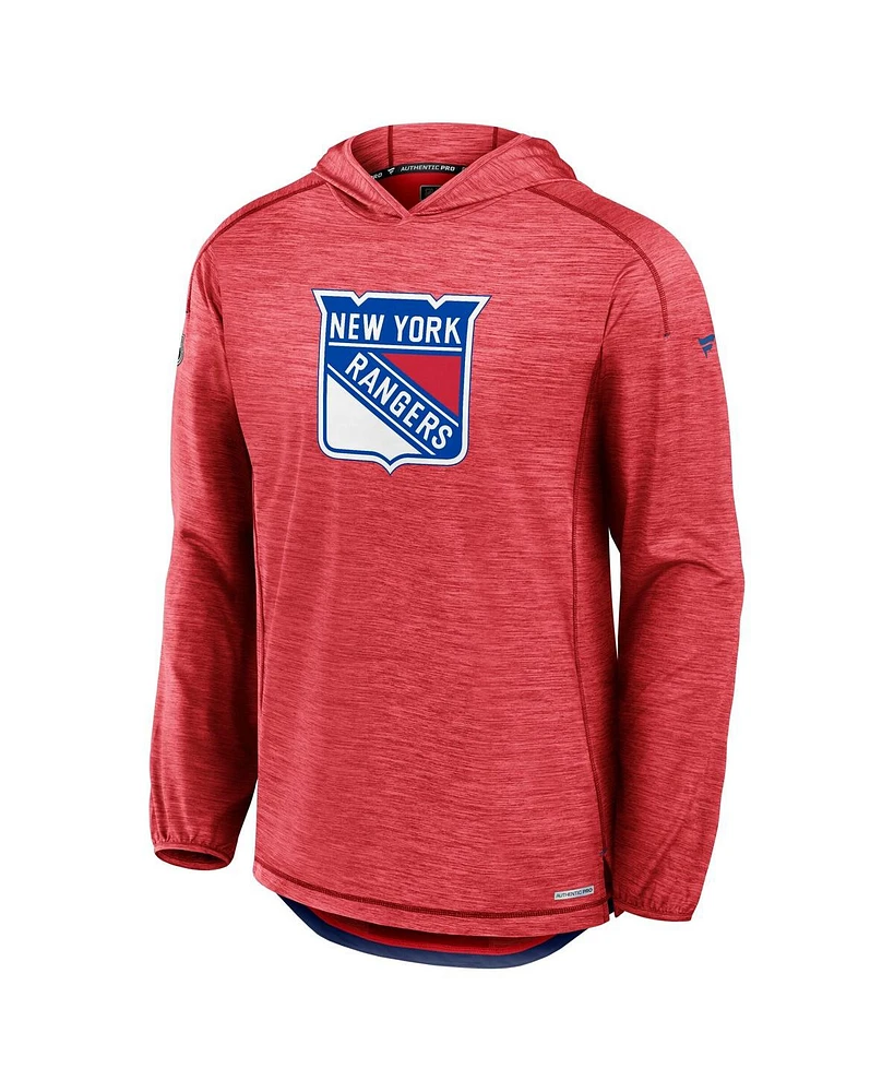 Fanatics Men's Red New York Rangers Authentic Pro Rink Lightweight Pullover Hoodie
