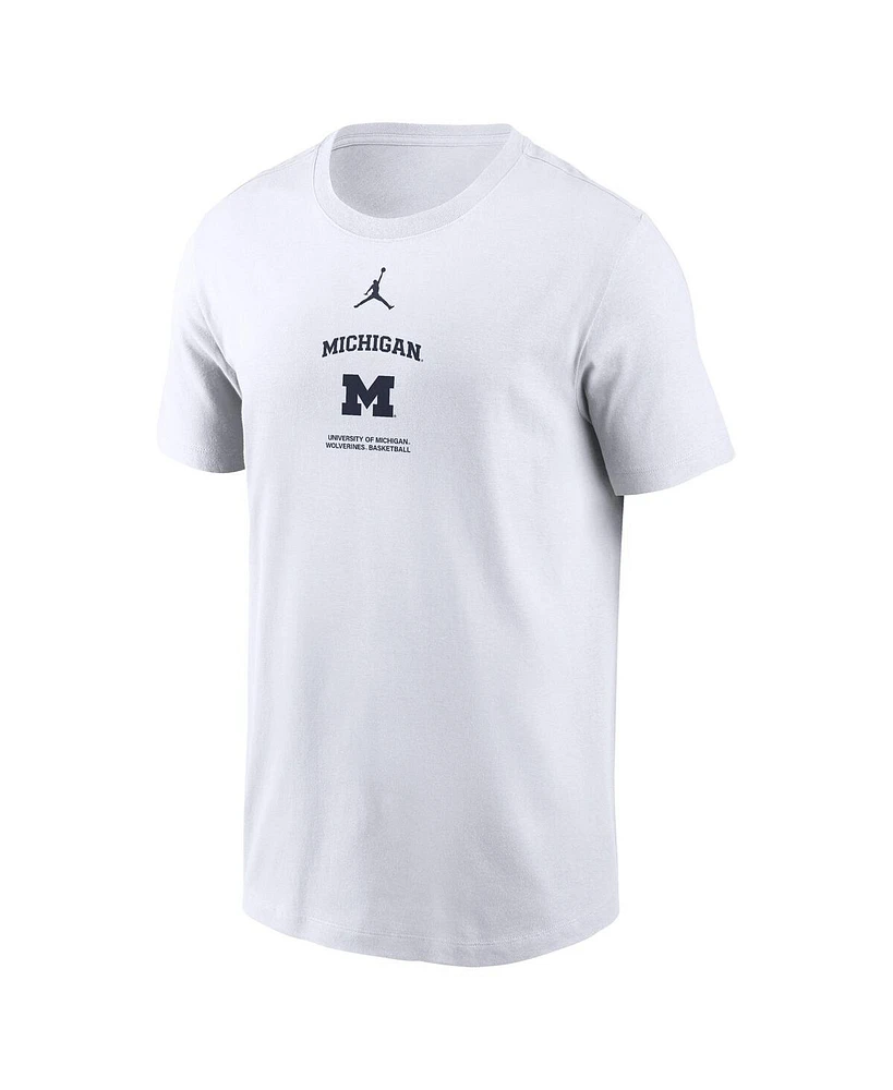 Jordan Men's White Michigan Wolverines On-Court Basketball T-Shirt