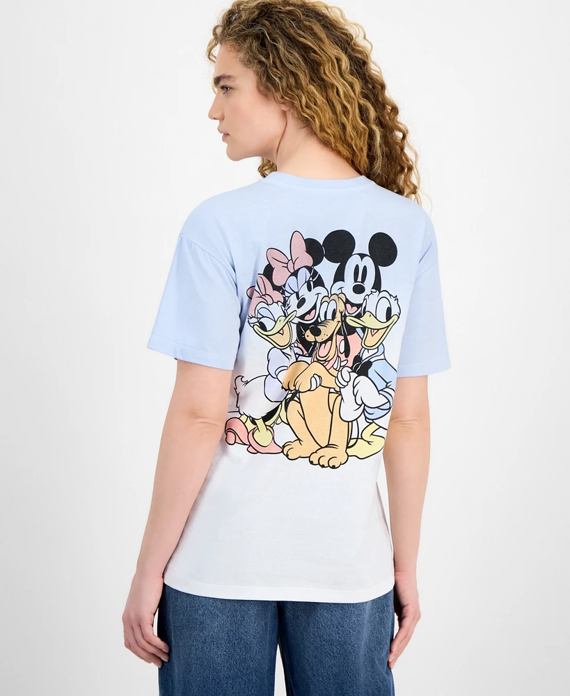 Freeze 24-7 Juniors' Mickey Mouse Group Graphic Ombre T-Shirt