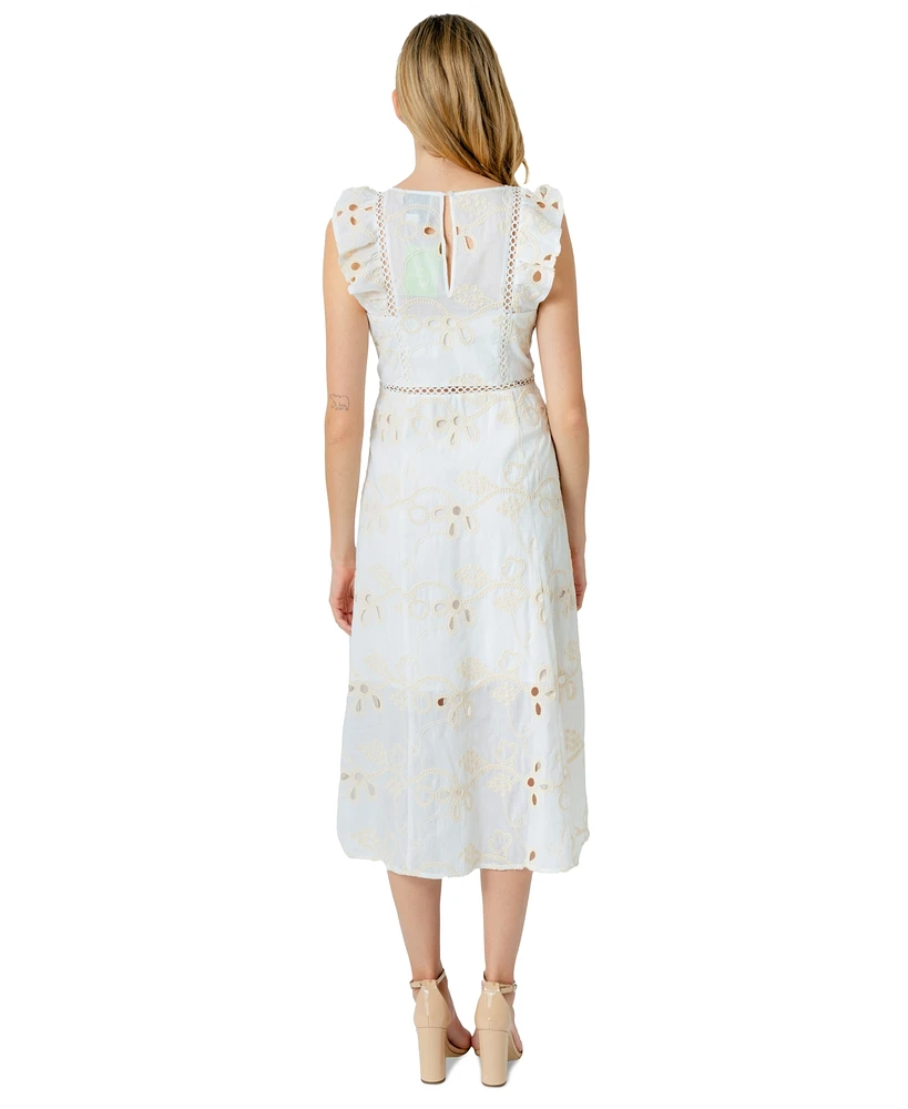 Sam Edelman Women's Eyelet Midi Dress