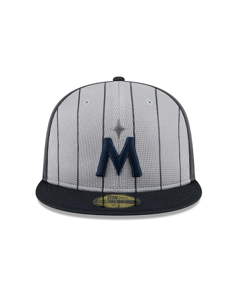 New Era Men's Gray Minnesota Twins 2025 Batting Practice 59FIFTY Fitted Hat
