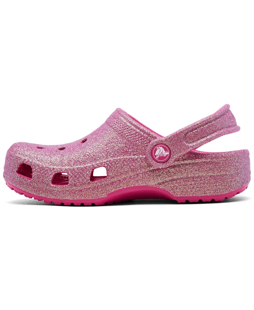 Crocs Little Girls Classic Glitter Clogs from Finish Line