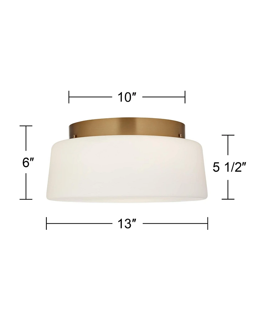 Possini Euro Buckley 13" Wide Warm Brass Drum Ceiling Light - Possini Euro Design