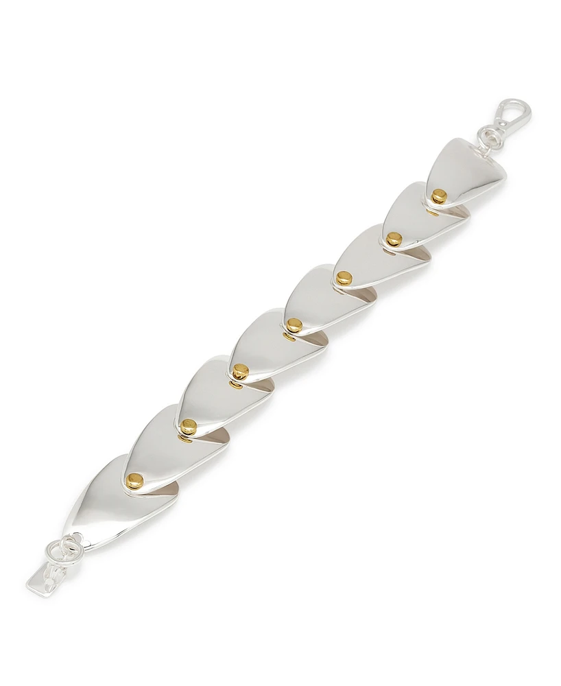 Robert Lee Morris Soho Two-Tone Leaf Layered Link Bracelet