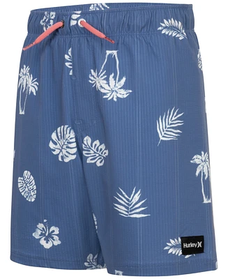 Hurley Big Boys Palm-Print Swim Trunks
