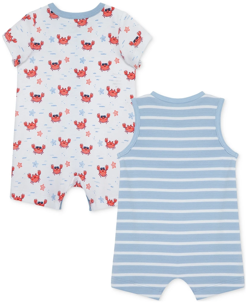 Little Me Baby Boys Crab Rompers, Pack of 2
