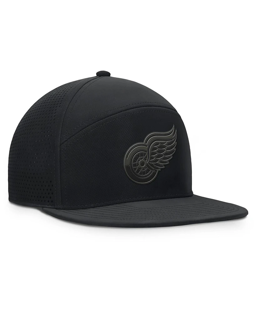 Fanatics Men's Black Detroit Red Wings Front Office Adjustable Hat